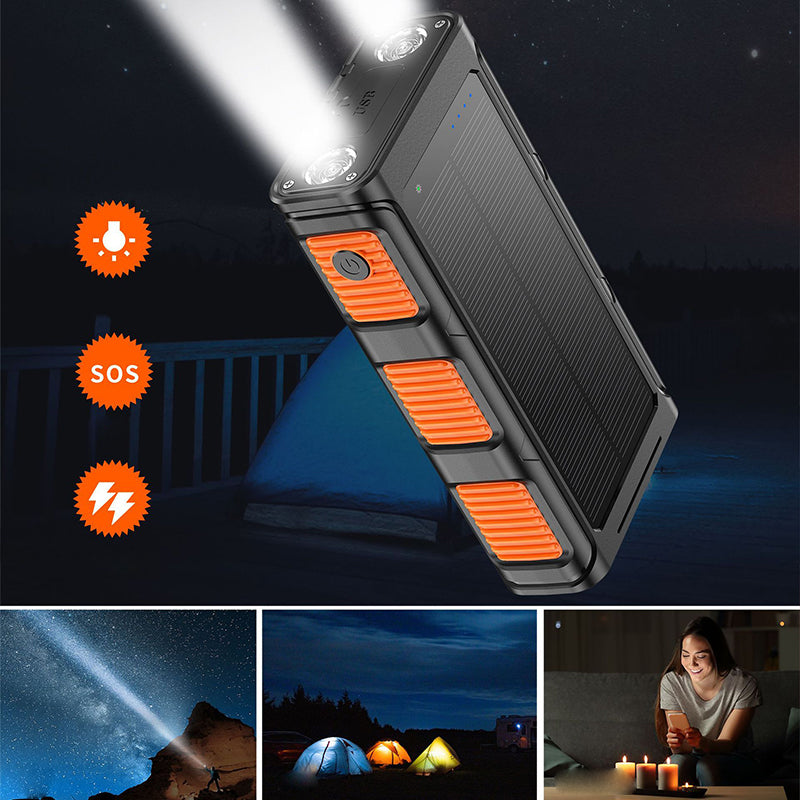 🔥Portable Solar Mobile Power with Built-in Charging Cable