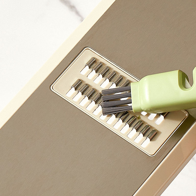 Multi-Function Cleaning Brush with Built-in Sharpener for Knives