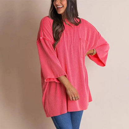 2024 New Oversize High-neck Urban Ribbed Top for Women