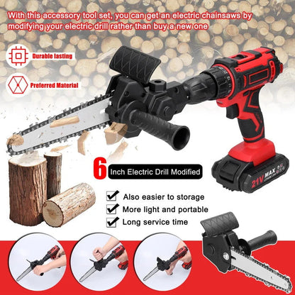 6 Inch Electric Drill Modified To Electric Chainsaw Drill Attachment