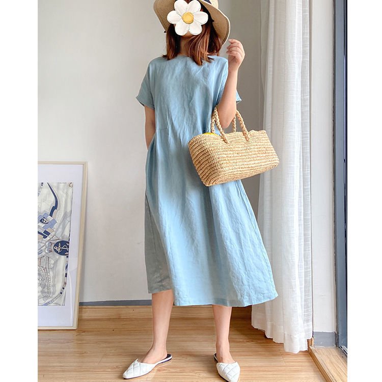 Loose Cotton And Linen Dress