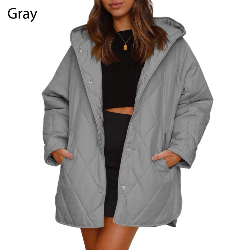 Women's Winter Trendy Lightweight Hooded Quilted Jacket