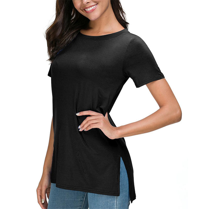 Women's Summer Casual Side Slit T-Shirt