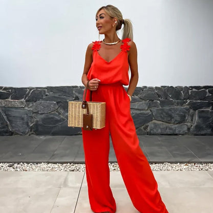 Women's Sleeveless Wide Leg Jumpsuit