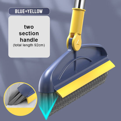 2-in-1 180° Rotating Stiff Bristle Floor Brush with Long Handle