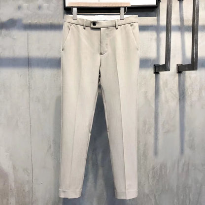 Solid Color Slim Fit Formal Pants