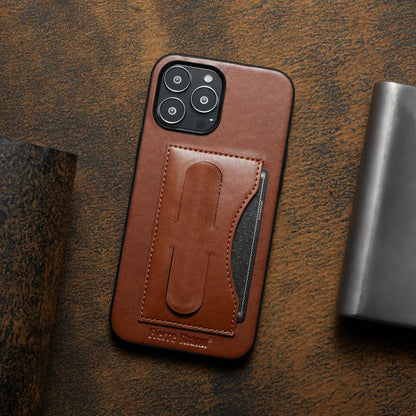 Leather Invisible Stand For iPhone Case with Card Slots