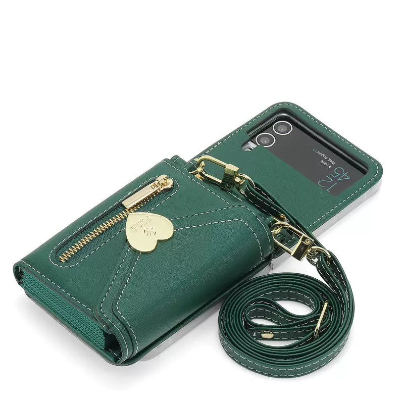 Fashion Crossbody Wallet Case of Women for Samsung Galaxy Z Flip3 4