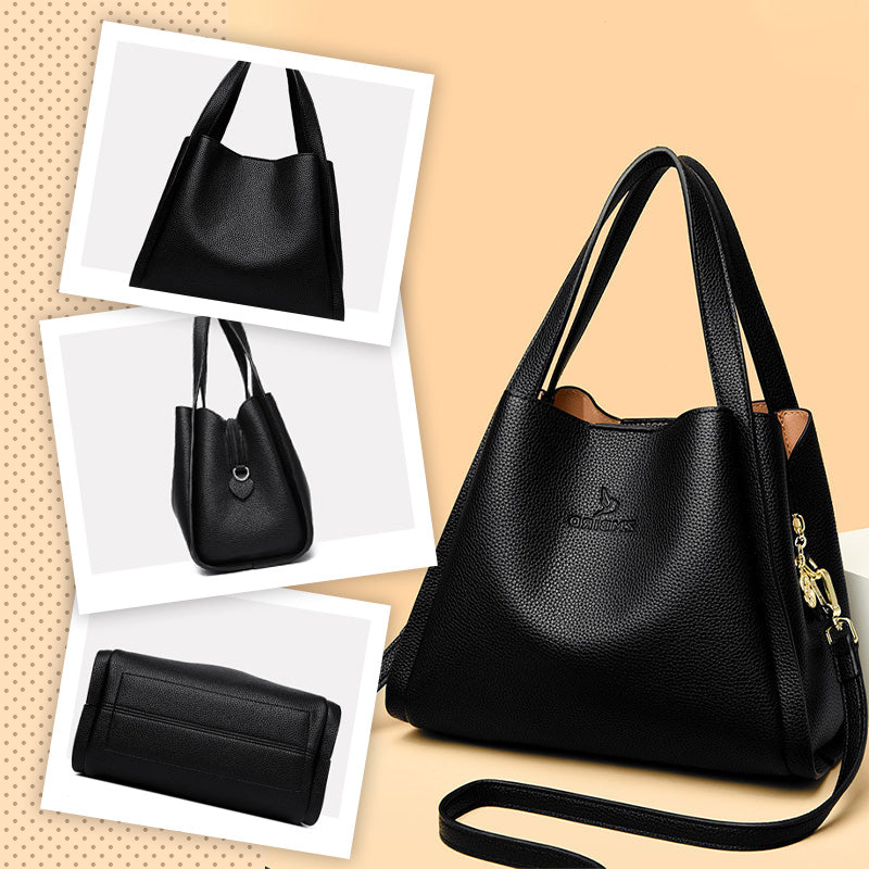 Best Gift For Her - Fashionable Classic Multi-Functional Soft Embossed Leather Bag