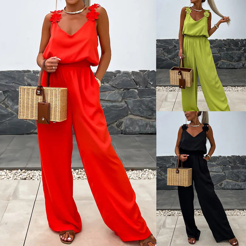 Women's Sleeveless Wide Leg Jumpsuit