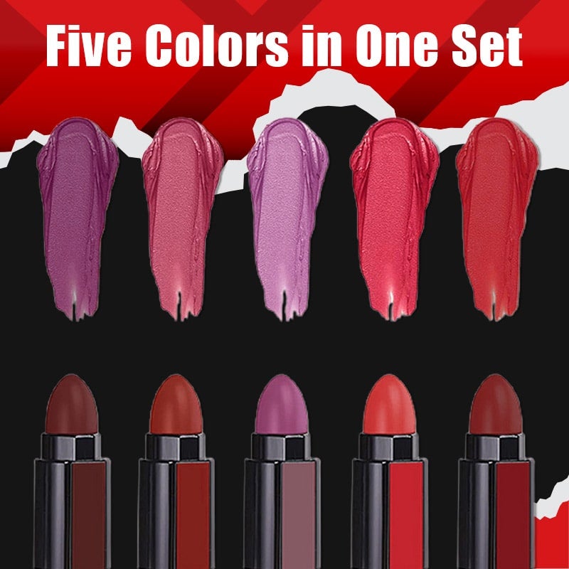 Multicolor Combination 5 in 1 Matte Lipstick