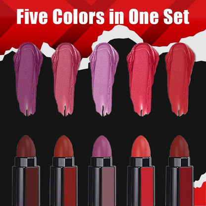 Multicolor Combination 5 in 1 Matte Lipstick