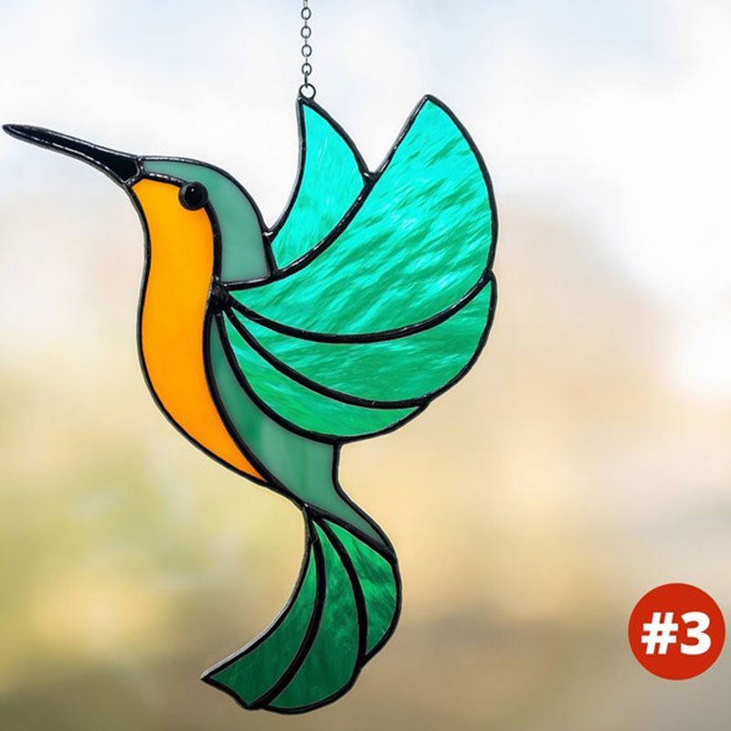 Ukraine Glass Hummingbird Suncatcher