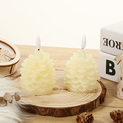 Flameless LED Pine Cone Candles for Holiday Decor