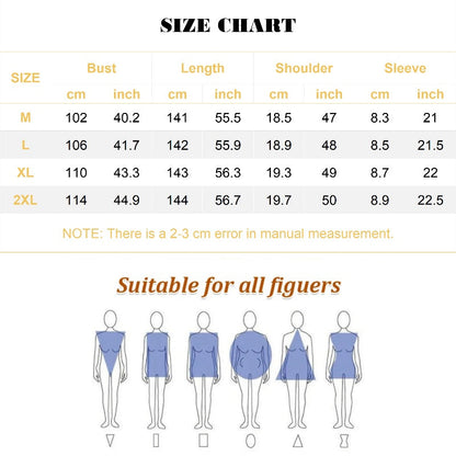 Casual Loose Printed V-Neck Long Dress