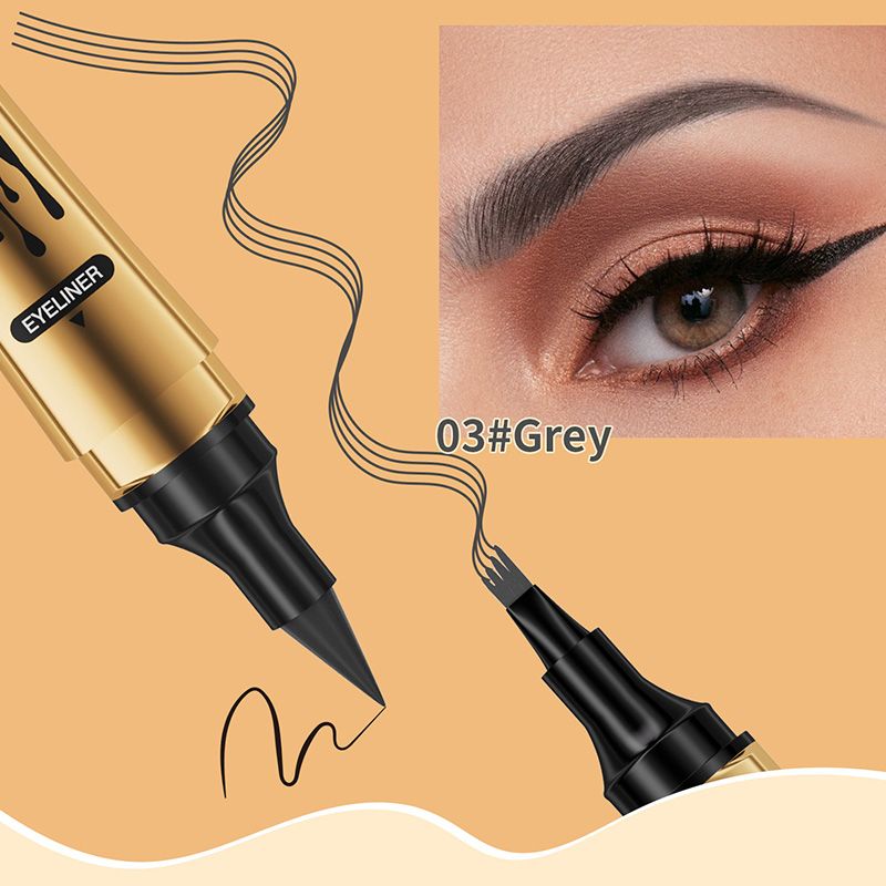 2-in-1 Waterproof Magic 4-fork Eyebrow Pen & Eyeliner