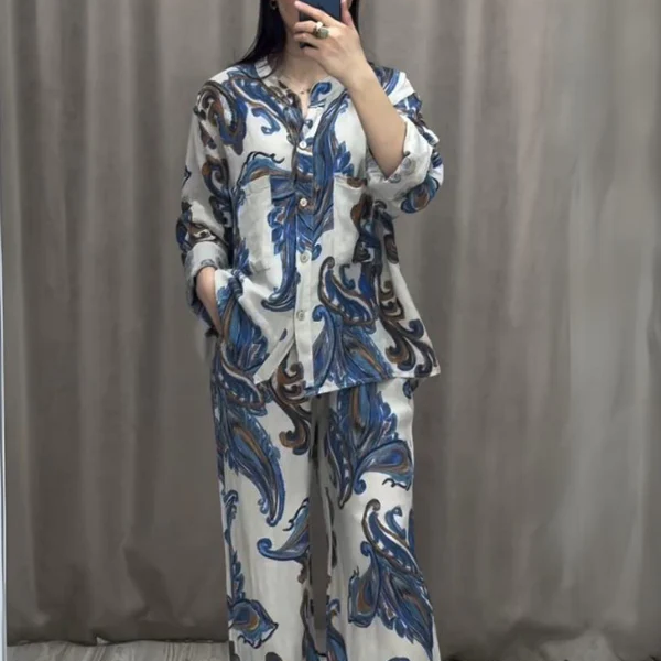 Two Piece Shirt and Trousers Set for Women