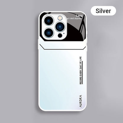 Glass Silicone Shockproof Phone Case for iPhone