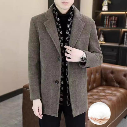 Men's Mid-Length Warm Coat | Thick Down, Elegant Design