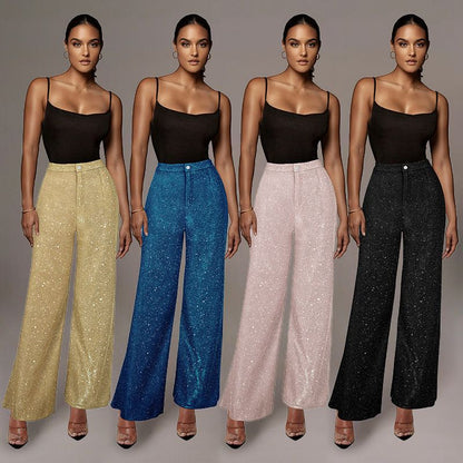 Women's Sparkly Wide-leg Pants