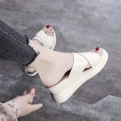 Contemporary Open-toe Sandals With 7cm Mid-heel