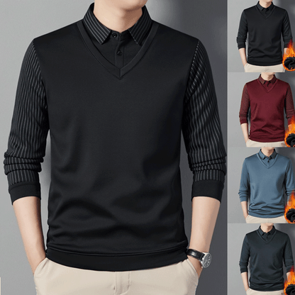 Men's Warm Faux Two-Piece Shirt