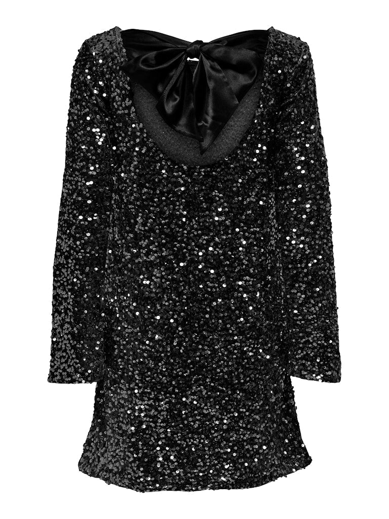 🎀Dance All Night Sequin Back Tie Up Bow Loose Mini Cutee Dress🎀