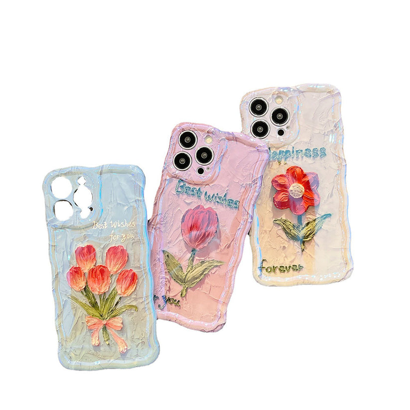 Premium Oil Painting Flower For iPhone Case