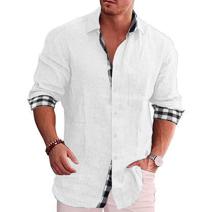 Summer Gentleman Paneled Casual Buttons Pocket Blouse