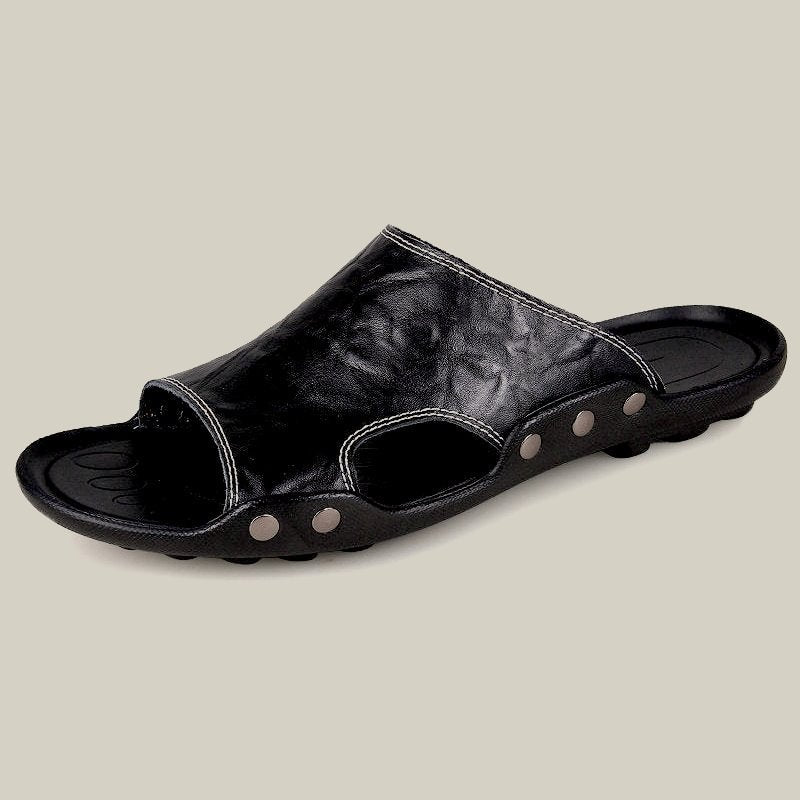 Men's Leather Slide Sandals