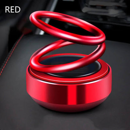 Solar Rotating Double Ring Suspension Car Aromatherapy Ornament