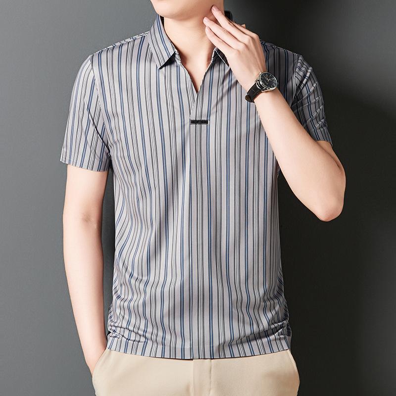 Men's Summer Striped Short Sleeve Shirt