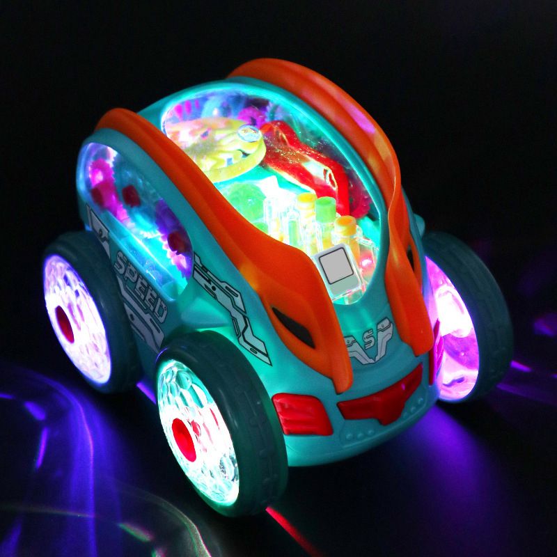 🚙Dynamic Gear-Powered Car with LED Lights and Music