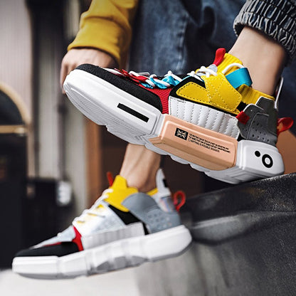 Color blocking streetwear sneaker for couple