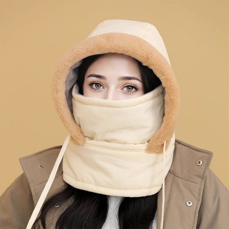 Plush-lined Thickened Thermal Hat with Face Mask for Men and Women