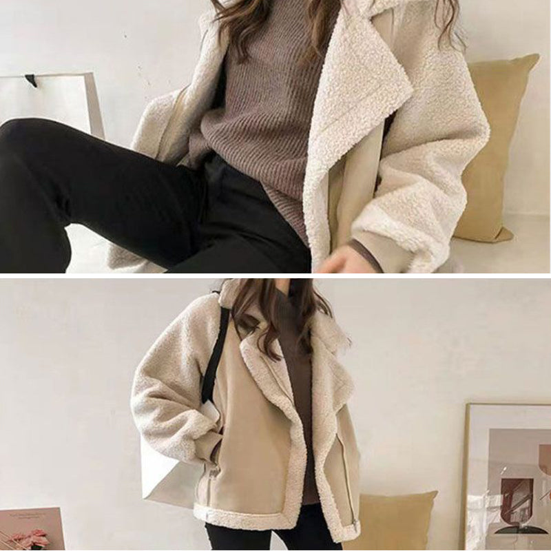 [Warm Gift] Women's Suede Thermal Motorcycle Jacket