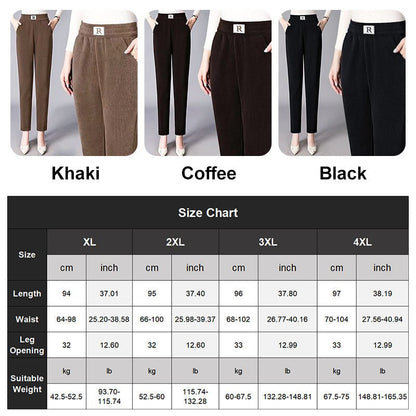 Corduroy High Waist Straight Leg Plush Pants For Women