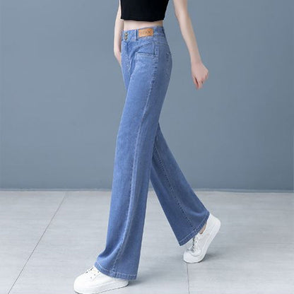 Women’s Cooling Ice Silk Straight-leg Denim Pants