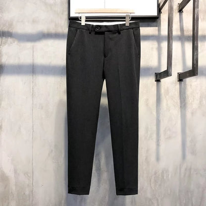 Solid Color Slim Fit Formal Pants