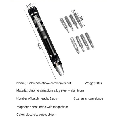 Eight-in-One Pen-style Screwdriver Set