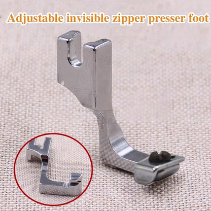 Adjustable Invisible Zipper Guide Presser Foot for Sewing Machine