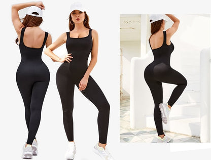 One Piece Tank Top Thigh Slimming Workout Jumpsuit