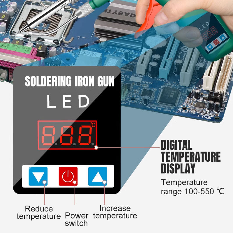 Digital Display  Soldering Iron - Auto Feed Tin Wire