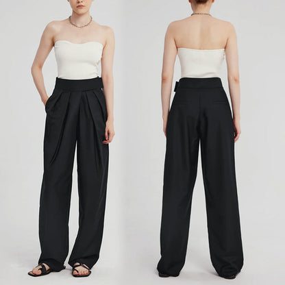 Women's Velcro High Waist Wide Leg Pants