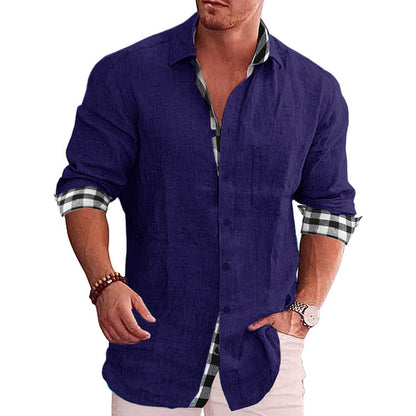 Summer Gentleman Paneled Casual Buttons Pocket Blouse