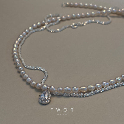 Pearl Zircon Necklace