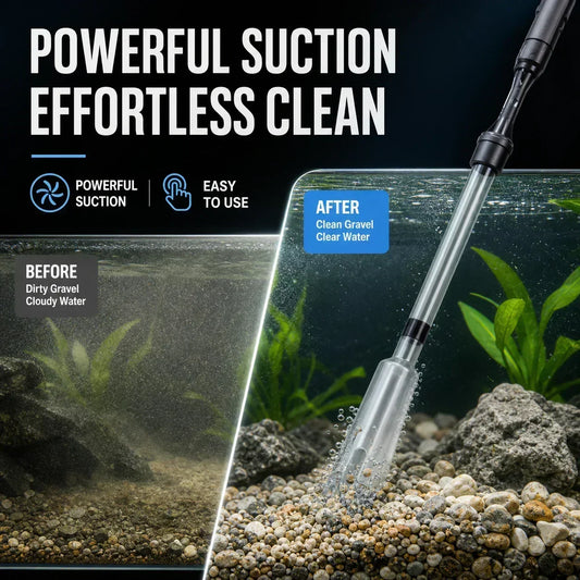 🐠 Electric Aquarium Gravel Cleaner—battery-operated, adjustable length, and easy to use—suitable for all aquariums 🧹🐟