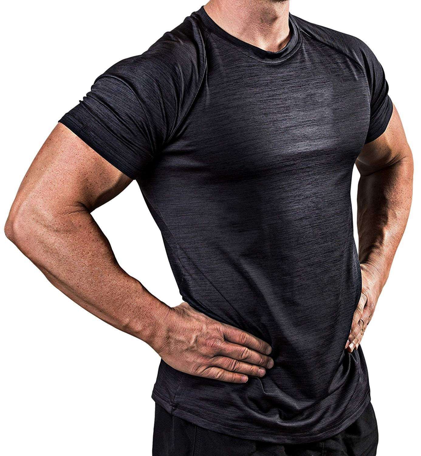 Men's quick-drying high-elasticity fitness running T-shirt, sportswear