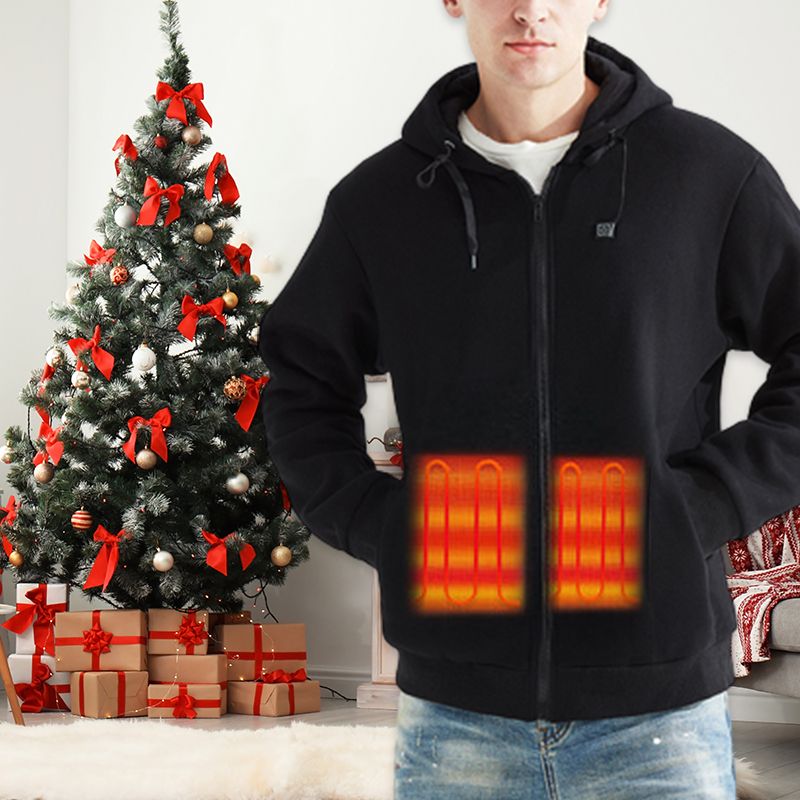 New Upgraded-Warm Gift! USB Heated Casual Hoodie Jacket