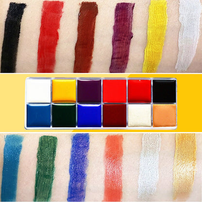 12 Colors Body and Face Paint Palette for Adults & Kids